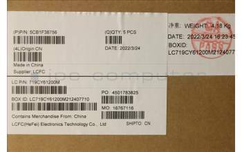 Lenovo 5CB1F38756 COVER Upper Case ASM_FRA L82RB STGY