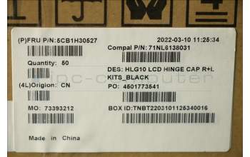 Lenovo 5CB1H30527 COVER Hinge Cover C 82S9 R+L Black