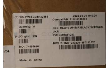 Lenovo 5CB1H30559 COVER Upper Case ASM_UKR C 82S9 BLA