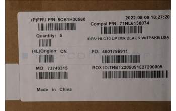 Lenovo 5CB1H30560 COVER Upper Case ASM_USA ENG C 82S9 BLA