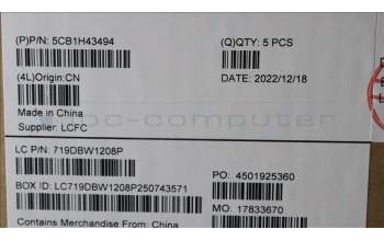 Lenovo 5CB1H43494 COVER Upper Case ASM_UKE L82RJ FP MB