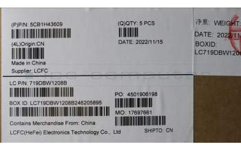 Lenovo 5CB1H43609 COVER Upper Case ASM_NORDIC L82RJ NFP AB