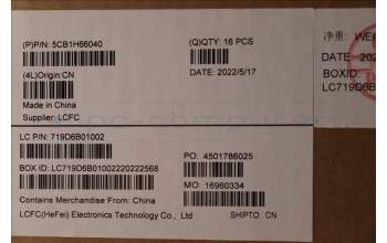 Lenovo 5CB1H66040 COVER FRU T16G1_C_COV_WW_SUB_ASSY_BLACK