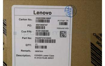 Lenovo 5CB1H68385 Lower Case H 21CX RJ45 ARGY