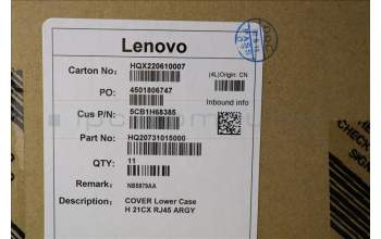 Lenovo 5CB1H68385 COVER Lower Case H 21CX RJ45 ARGY