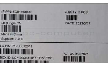 Lenovo 5CB1H68446 COVER Upper Case ASM_SLV L82RD CG WH