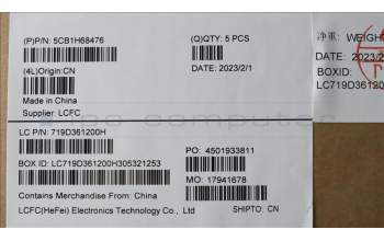 Lenovo 5CB1H68476 COVER Upper Case ASM_POR L82RD SG RGB