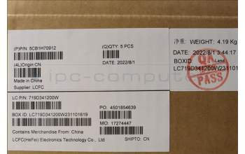 Lenovo 5CB1H70912 COVER Upper Case ASM_HUN L82RG SG W/RGB