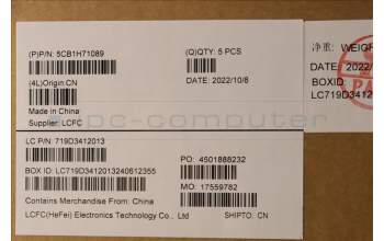 Lenovo 5CB1H71089 COVER Upper Case ASM_ITA L82RG ST W/BU
