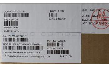 Lenovo 5CB1H71272 COVER Upper Case ASM_THAI L82RY SG W/RGB