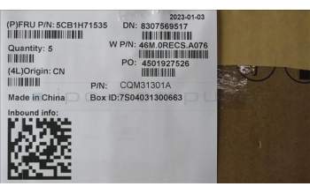 Lenovo 5CB1H71535 COVER Upper Case ASM_UKE W 82R9 CG BL