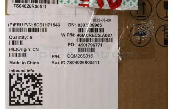 Lenovo 5CB1H71546 COVER Upper Case ASM_FRA W 82R9 CG BL