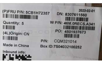 Lenovo 5CB1H72357 COVER Upper Case ASM_POR W 82R9 SB BL