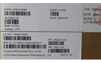 Lenovo 5CB1H72485 COVER Upper Case ASM_KOR L82RM AB_NFP