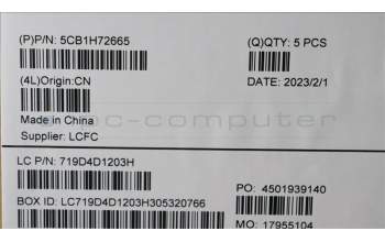 Lenovo 5CB1H72665 C-Abdeckung mit Tastatur, Englisch (US, Euro), arktisgrau, Fingerabdruckleser