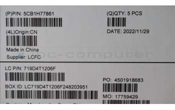 Lenovo 5CB1H77861 COVER Upper Case ASM_FRA L82RK FP AB BL