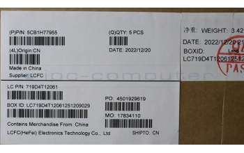 Lenovo 5CB1H77955 COVER Upper Case ASM_POR L82RK FP AG N