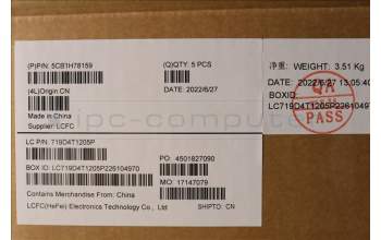 Lenovo 5CB1H78159 COVER Upper Case ASM_SLV L82RK FP MB BL