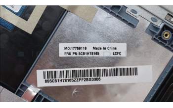 Lenovo 5CB1H78165 COVER Upper Case ASM_UKE L82RK FP MB BL
