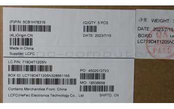 Lenovo 5CB1H78319 COVER Upper Case ASM_CZE/SLK L82RKNFPAGN