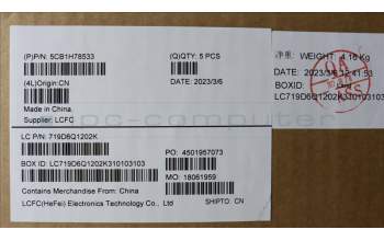 Lenovo 5CB1H78533 COVER Upper Case ASM_HUN L82RE SG RGB