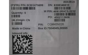 Lenovo 5CB1H79899 COVER Upper Case ASM_BEL W 82R7 SG BL