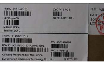 Lenovo 5CB1H80153 COVER Upper Case ASM_BEL L82TU BU_BK