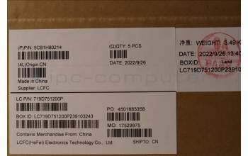 Lenovo 5CB1H80214 COVER Upper Case ASM_ARA L82TV BU_BK_TEX