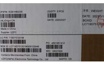 Lenovo 5CB1H80235 COVER Upper Case ASM_POR L82TV BU_BK_TEX