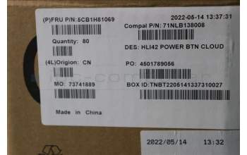 Lenovo 5CB1H81069 COVER Switch Cover C 82SH Cloud