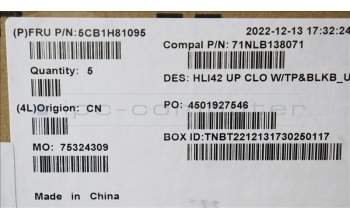 Lenovo 5CB1H81095 COVER UpperCaseASM_UKE C82SH CloBL