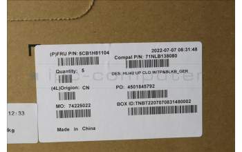 Lenovo 5CB1H81104 COVER UpperCaseASM_GER C82SH CloBL