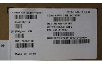 Lenovo 5CB1H88817 COVER Upper Case ASM_ARA C21DL MGNBL