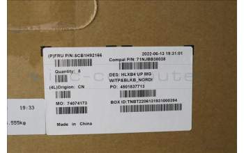 Lenovo 5CB1H92166 COVER Upper Case ASM_NORDIC C21DK MGBL