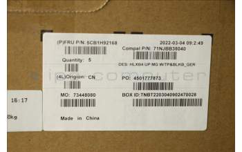 Lenovo 5CB1H92168 COVER Upper Case ASM_GER C21DK MGBL