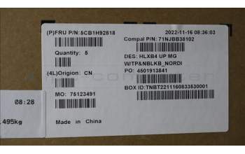 Lenovo 5CB1H92818 COVER Upper Case ASM_NORDIC C21DK MGNBL