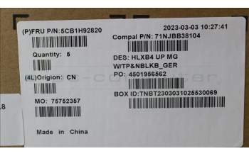 Lenovo 5CB1H92820 COVER Upper Case ASM_GER C21DK MGNBL