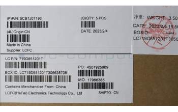 Lenovo 5CB1J01196 COVER Upper Case ASM_SPAL82SFFP_SG_BL_PC