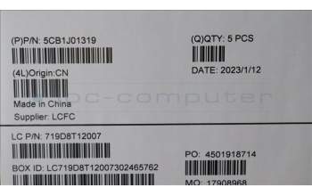 Lenovo 5CB1J01319 COVER Upper Case ASM_PORL82SFNF_AB_NB_PC