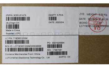 Lenovo 5CB1J01479 COVER Upper Case ASM_SPAL82SFNF_SG_BL_PC
