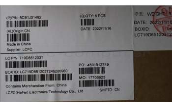 Lenovo 5CB1J01492 COVER Upper Case ASM_ENGL82SFNF_SG_NB_PC