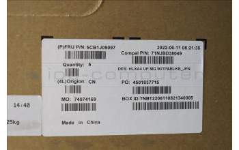 Lenovo 5CB1J09097 COVER Upper Case ASM_JPN C21DH MGBL