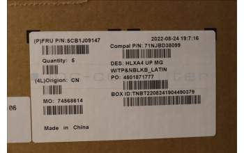 Lenovo 5CB1J09147 COVER Upper Case ASM_LA SPA C21DH MGNBL