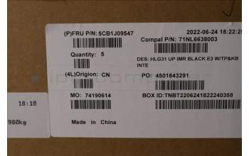 Lenovo 5CB1J09547 COVER UpperCaseASMEURO ENG C82SA E3 BLA