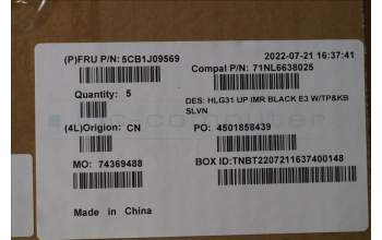 Lenovo 5CB1J09569 COVER UpperCaseASM_SLV C82SA E3 BLA