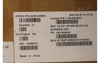 Lenovo 5CB1J09575 COVER UpperCaseASM_UKR C82SA E3 BLA