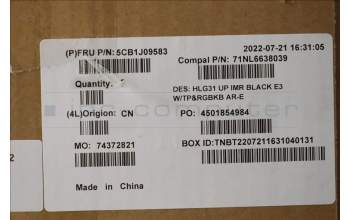 Lenovo 5CB1J09583 COVER UpperCaseASM_ARA C82SARGB E3 BLA