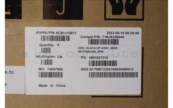 Lenovo 5CB1J10017 COVER Upper Case ASM_SPA C 21DM BLKB N