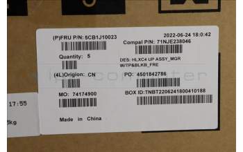 Lenovo 5CB1J10023 COVER Upper Case ASM_FRA C 21DM BLKB N