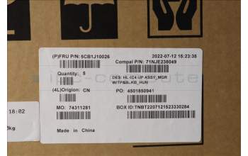 Lenovo 5CB1J10026 COVER Upper Case ASM_HUN C 21DM BLKB N